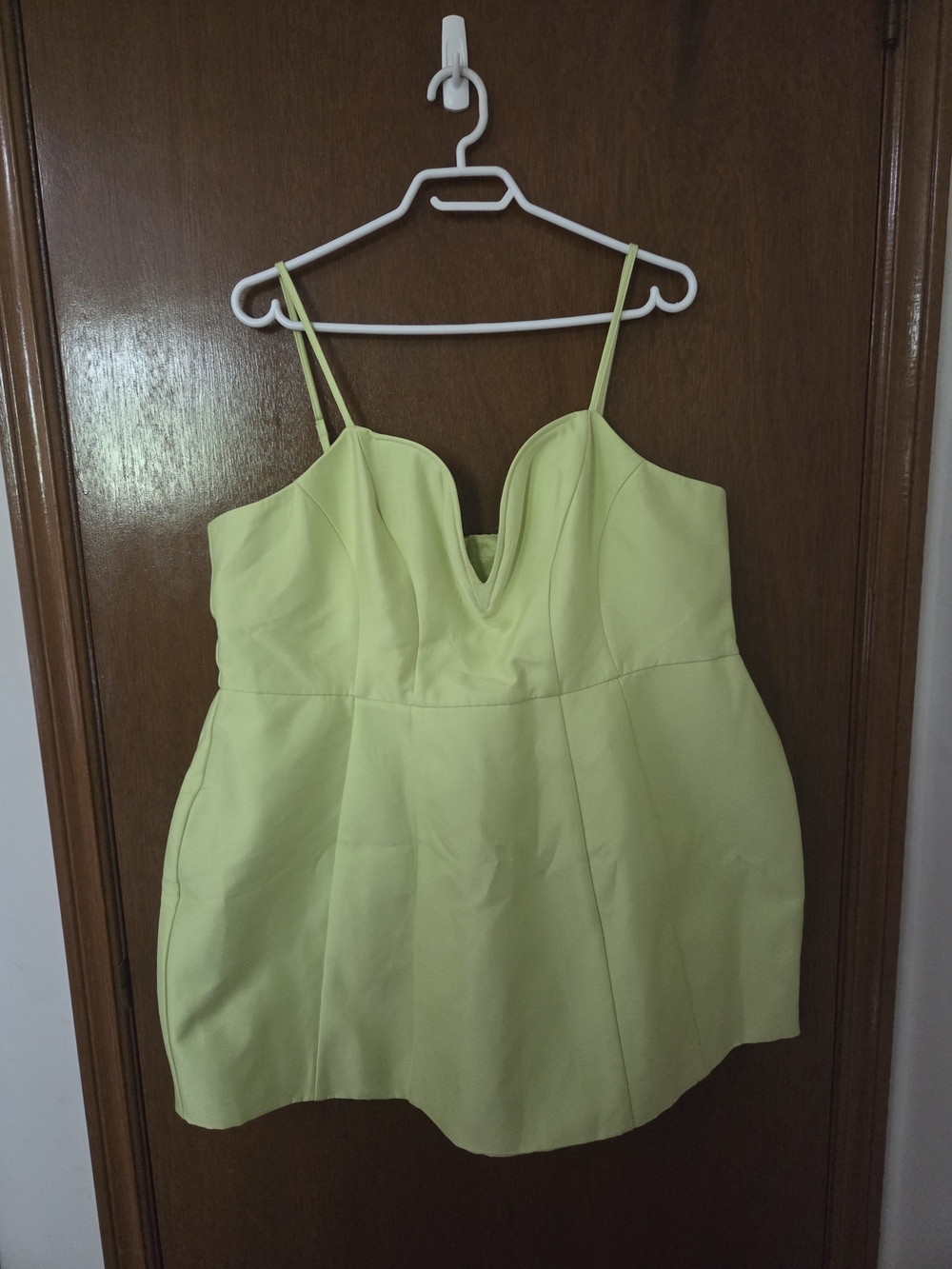 Lime Green Spaghetti Strap Mini Dress